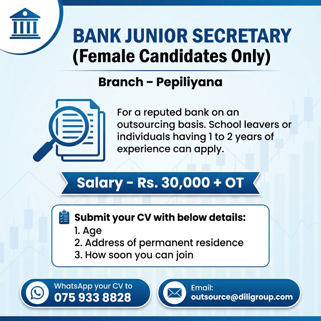 Bank Junior Secretary (Female Candidates Only)