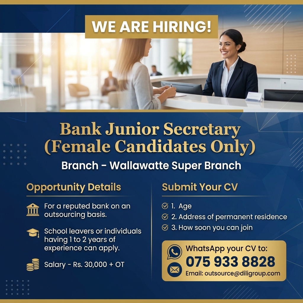 Bank Junior Secretary (Female Candidates Only)